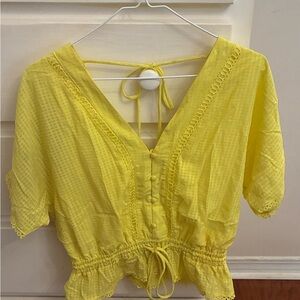 Miami Yellow Lace Detail Blouse